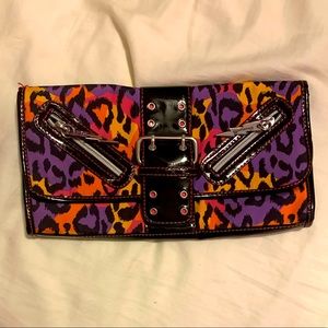 Betsey Johnson Betseyville Neon Leopard Clutch